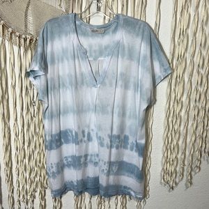 Barefoot Dreams Malibu Collection Tie Dye Cap Sleeve Tee Size XL